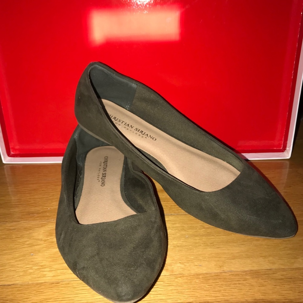 Olive green flats